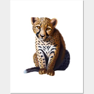 Cute Leopard Drawing Posters and Art